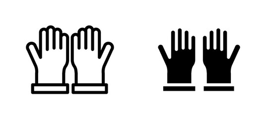 Obraz premium Glove icon symbol collection on white background.