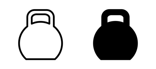 Kettlebell icon symbol collection on white background.