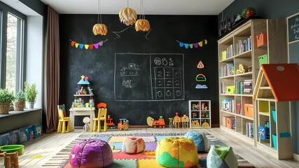 Vibrant Playroom Design: Colorful and Educational Space for Kids