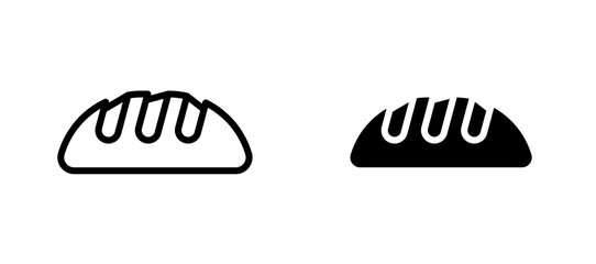 Bread loaf icon symbol collection on white background.