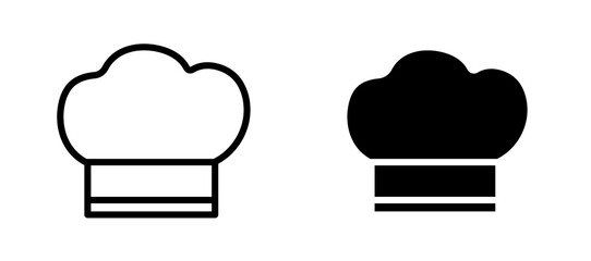 Chef hat icon symbol collection on white background.