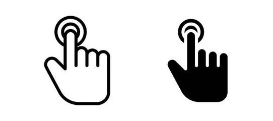 Obraz premium finger tap icon symbol collection on white background.