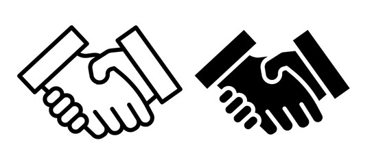 Obraz premium Handshake icon symbol collection on white background.