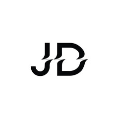 Obraz premium JD monogram logo design letter text name symbol monochrome logotype alphabet character simple logo