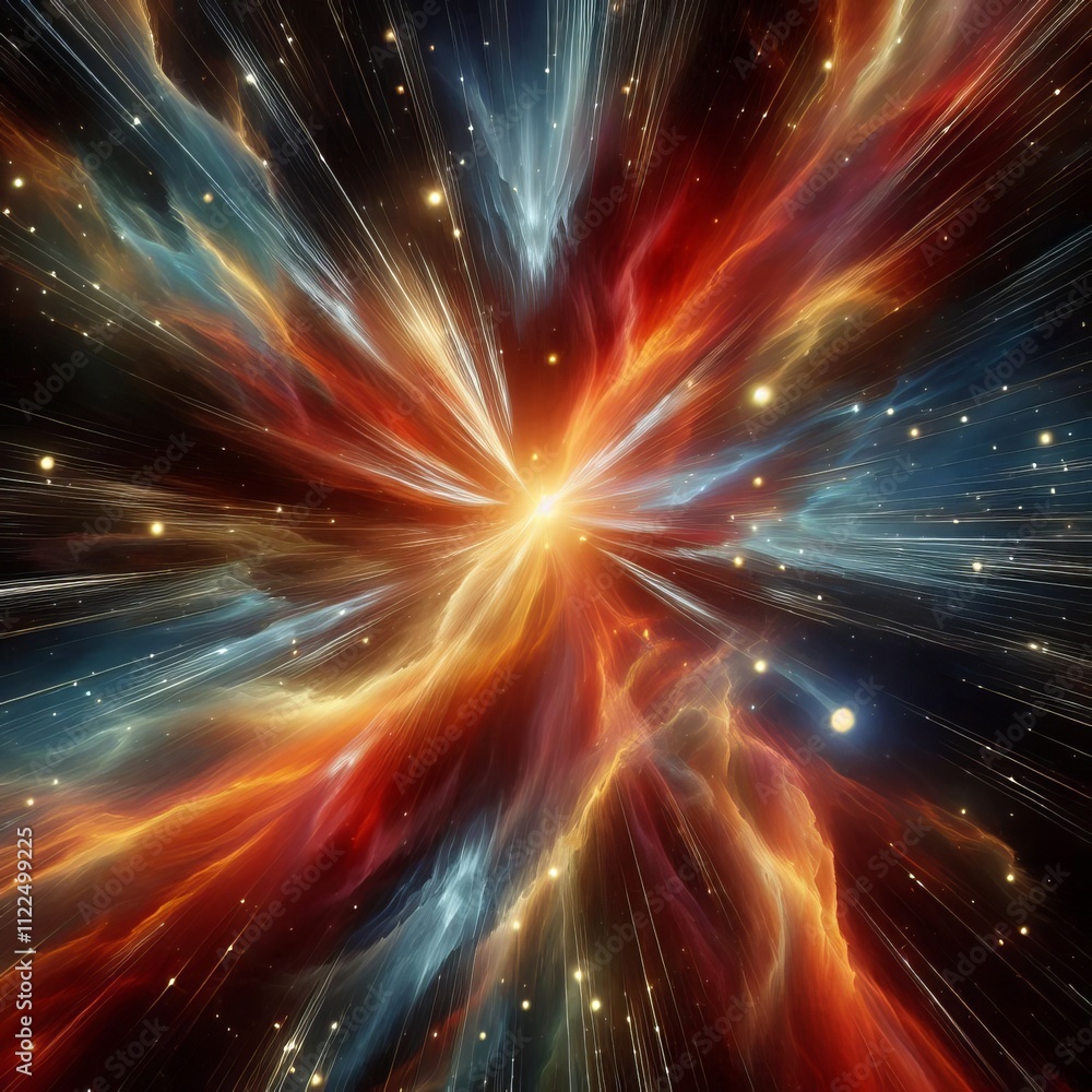 Poster interstellar shock a texture with sharp bright lines where inter