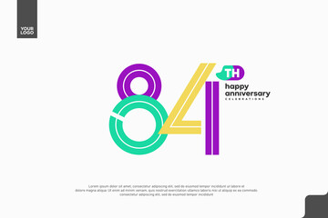 Fototapeta premium Vibrant 84th Anniversary Celebration with Colorful Design