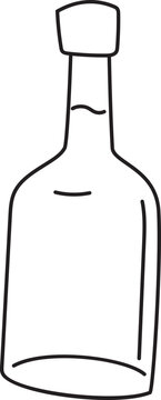 recommend clip art: Minimalist glass bottle line art illustration.