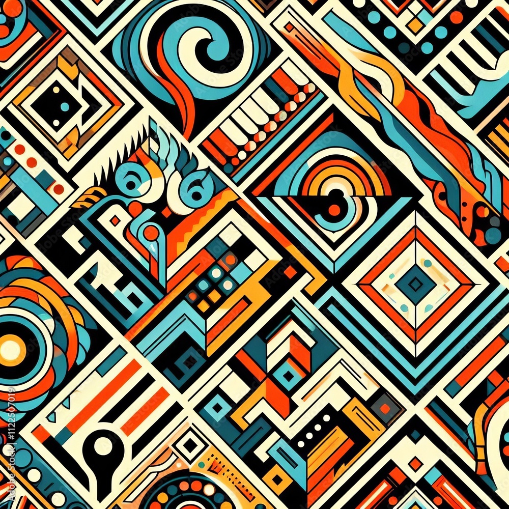 Poster s patterns a retro illustration of various s style patterns incl