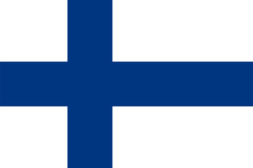Naklejka premium finland national simple flag, finnish state flag vector illustration