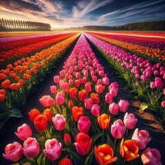 field of tulips