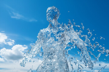 人間の体内水分のイメージ・水分補給のイメージ