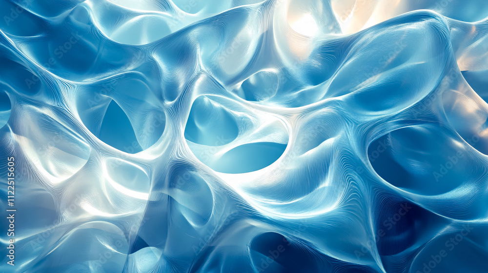 Aufkleber an abstract light effect featuring a blue texture in a 3d rendering.