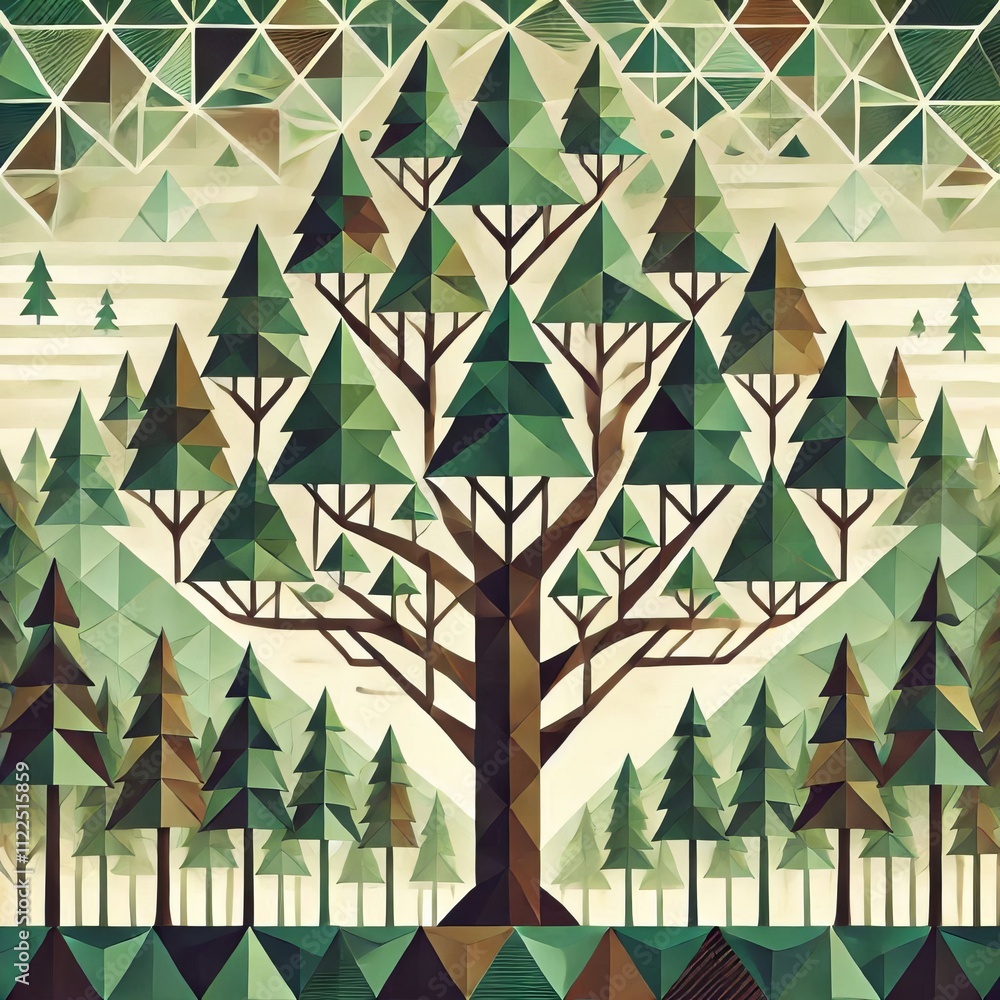 Poster triangle forest a forest design created using triangles in shade