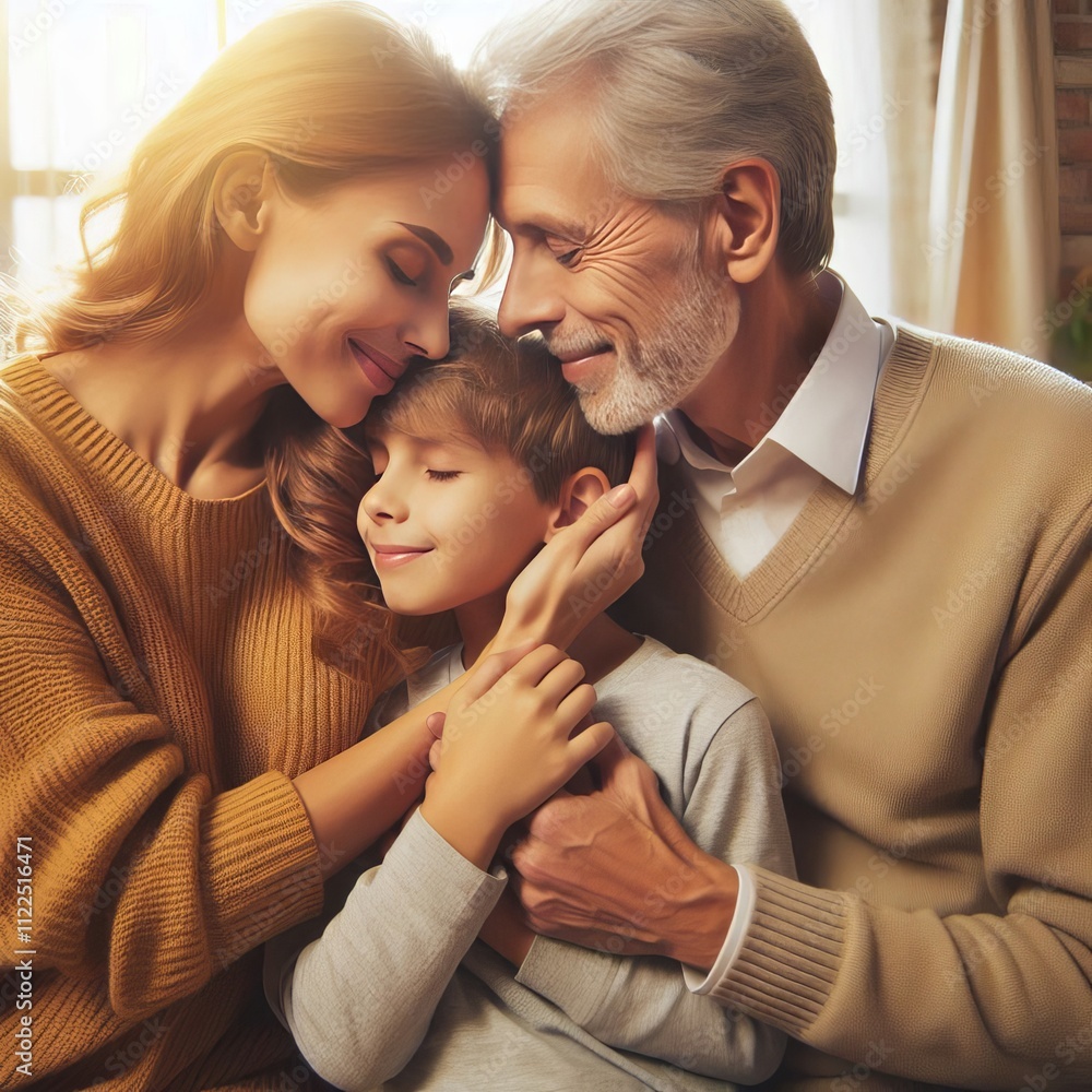 Aufkleber unconditional love a simple image of relatives sharing a close m
