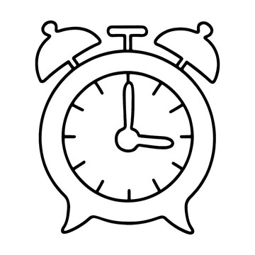 recommend clip art: レトロな目覚まし時計のシンプルな手描き線画イラスト　透過背景の切り抜き