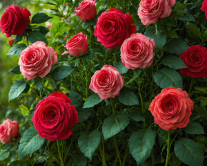 Fototapeta premium vibrant_rose_bush