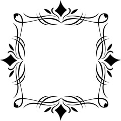 Obraz premium Elegant ornamental square frame with swirl patterns.