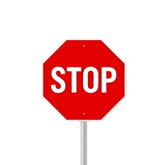 Obraz premium stop sign isolated on white