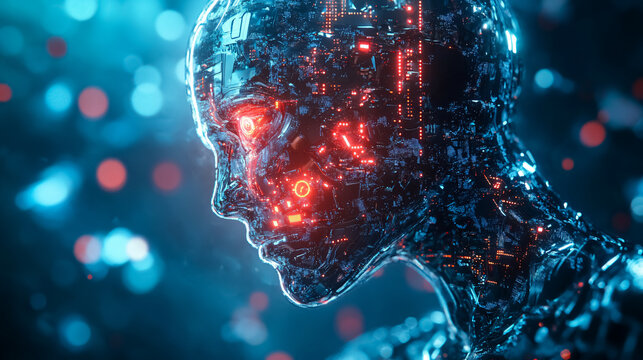 The concept of artificial intelligence (AI).