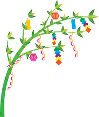 japanese tanabata festival with a bamboo, boys and girls love 