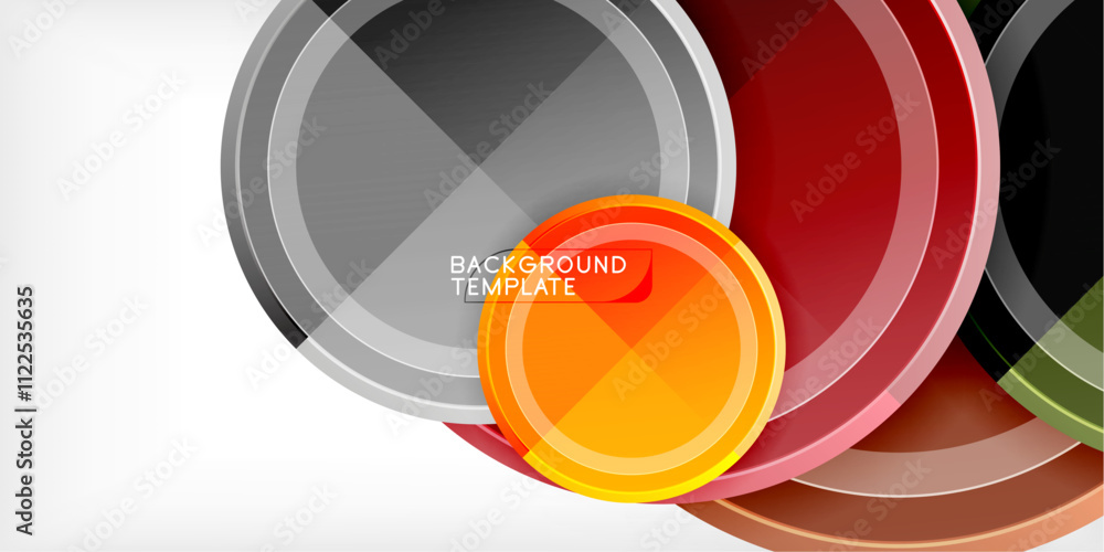Poster Minimal geometric abstract background. Circle triangle design