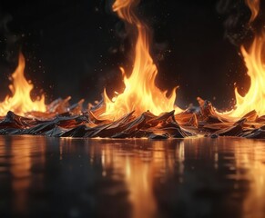 Shimmering flames that seem to shift and writhe, iridescent, shimmering