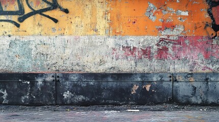 Fototapeta premium Urban Grunge Texture Background with Colorful Weathered Wall