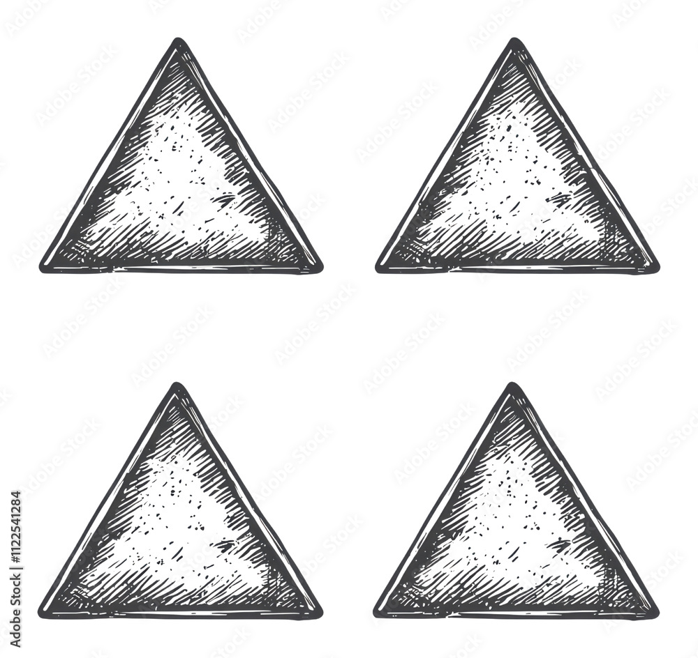 Poster dark gray hand drawn triangle pattern background texture