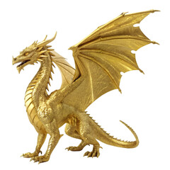 Fototapeta premium chinese golden dragon statue on white background