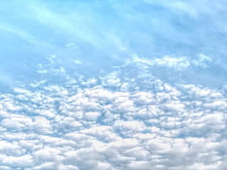 Beautiful Light clouds clear blue sky in sunshine day .