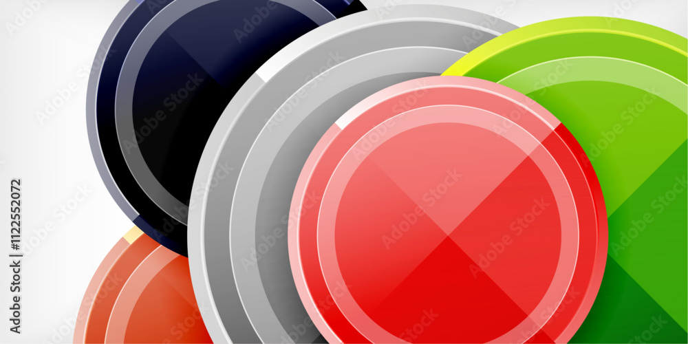 Poster Minimal geometric abstract background. Circle triangle design