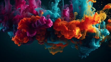 Fototapeta premium Abstract Colorful Ink Swirls in Water