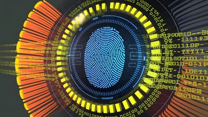 Futuristic Cyber Security Warning Concept with Data Protection, Technology Shield and Digital Defense