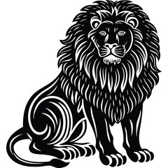 Obraz premium Lion vector silhouette black vector