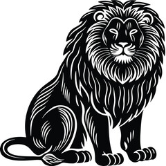 Naklejka premium Lion vector silhouette black vector
