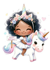 Whimsical unicorn birthday celebration enchanted realm digital art festive atmosphere playful perspective joyful concept