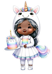 Celebratory unicorn-themed birthday party fantasy realm illustration enchanted environment playful viewpoint whimsical concept