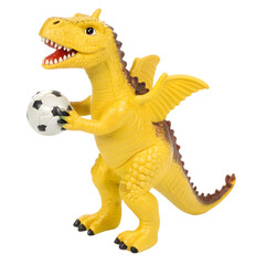 Fototapeta premium footballer-dino-bab-yellow-dragon-tai on white background 