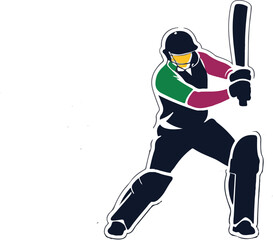 Fototapeta premium a-cricket-player-logo-design-vector-with-a-white background