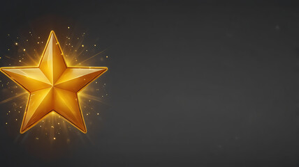 Obraz premium A glowing yellow star icon with a smooth, glossy texture, isolated on a plain white background.