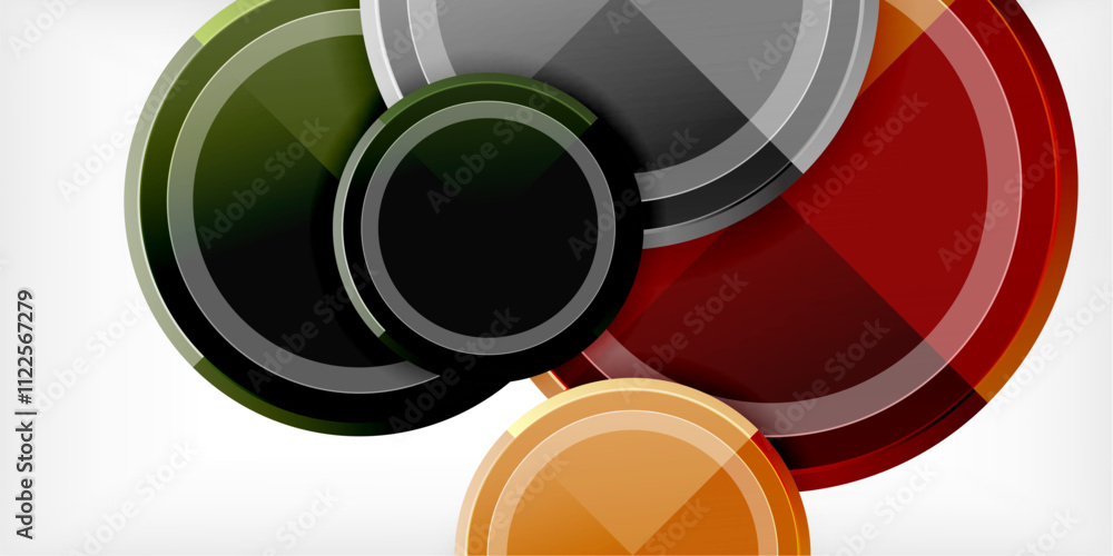 Poster geometric design abstract background - circles