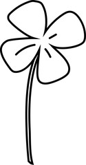 Simple four-leaf clover outline drawing.