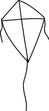 recommend clip art: Simple kite line art drawing.