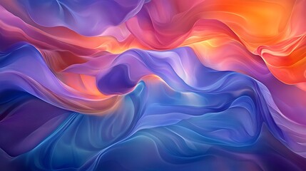 Fototapeta premium Abstract Colorful Swirling Waves Digital Art