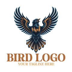 Obraz premium Dynamic Bird Logo Design and Illustration - Perfect for Nature, Wildlife, and Travel Branding | Bird Logo | Animal Logo Illustration | Bird | Logo | Logo Design