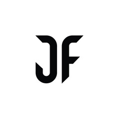JF monogram logo design letter text name symbol monochrome logotype alphabet character simple logo