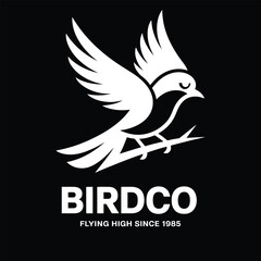 Obraz premium Dynamic Bird Logo Design and Illustration - Perfect for Nature, Wildlife, and Travel Branding | Bird Logo | Animal Logo Illustration | Bird | Logo | Logo Design