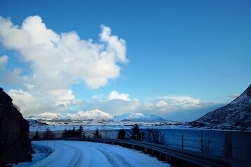 Beautiful road during winter season.