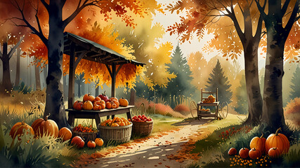 watercolor Thanksgiving background