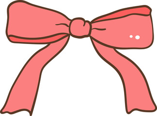 Vintage Coquette Ribbon Bow Illustration